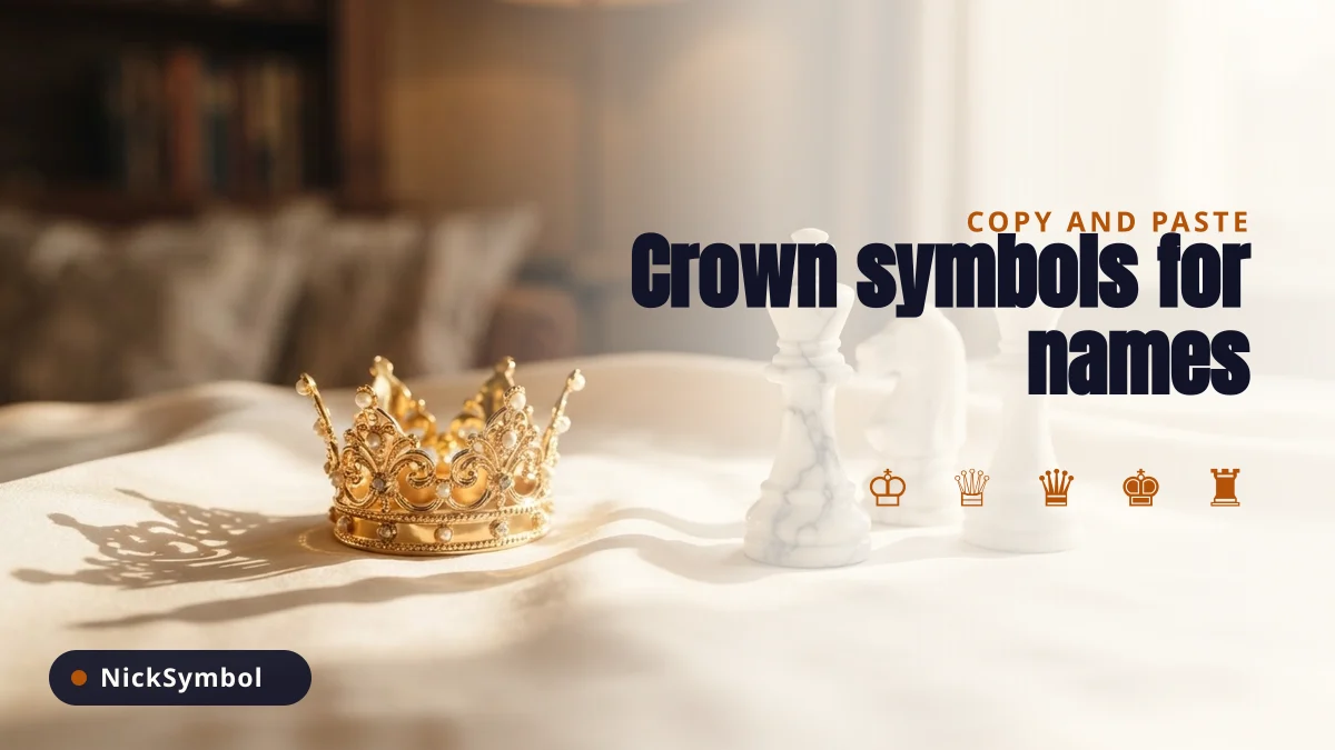 Crown Symbols ♛ for Names — Copy and Paste Chess Crowns