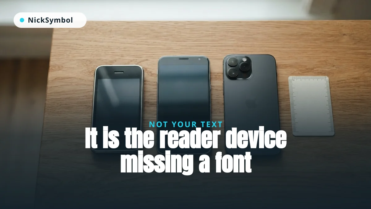 Three phones of different ages showing how font coverage differs by device