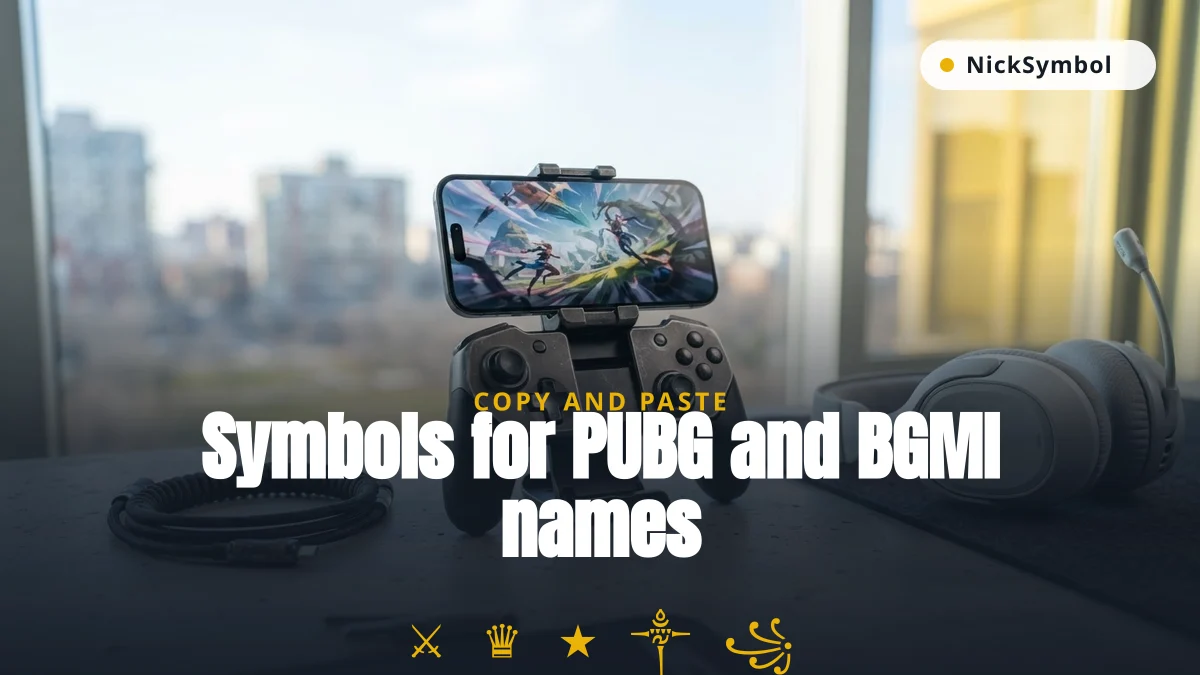 Symbols for PUBG and BGMI Names — Copy, Paste and Tag Safely