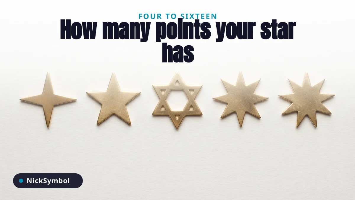 Five brass stars with different numbers of points compared side by side