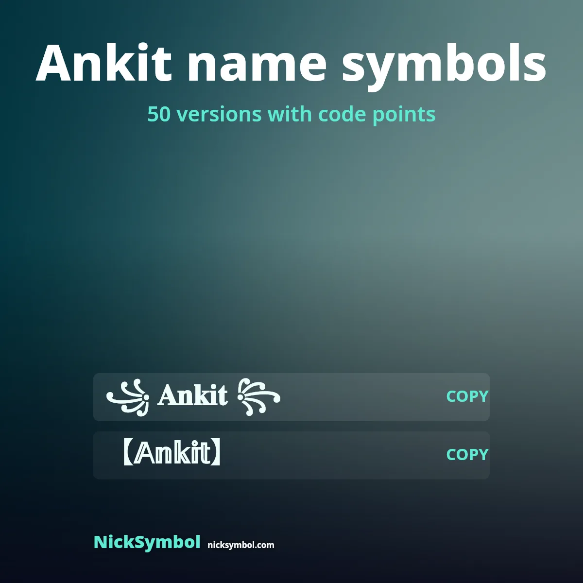 Ankit Name Symbols: 50 Stylish Versions to Copy (2026)