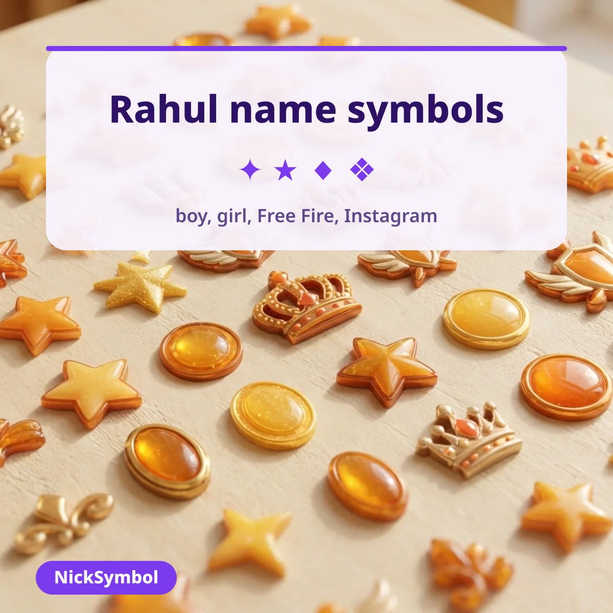 Rahul name symbols for boys, girls, Free Fire and Instagram
