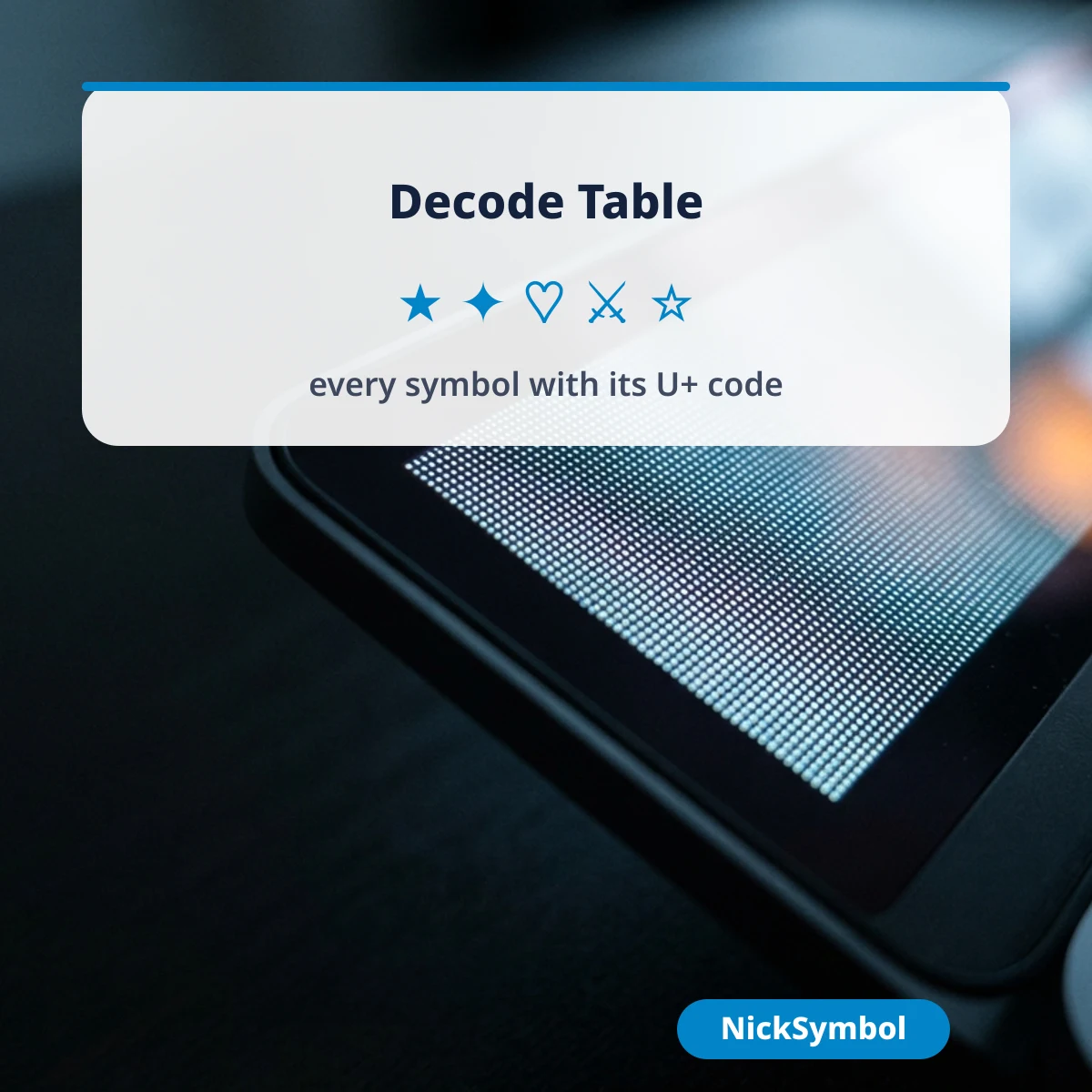 Decode table of the symbols used in Telegram names with Unicode code points