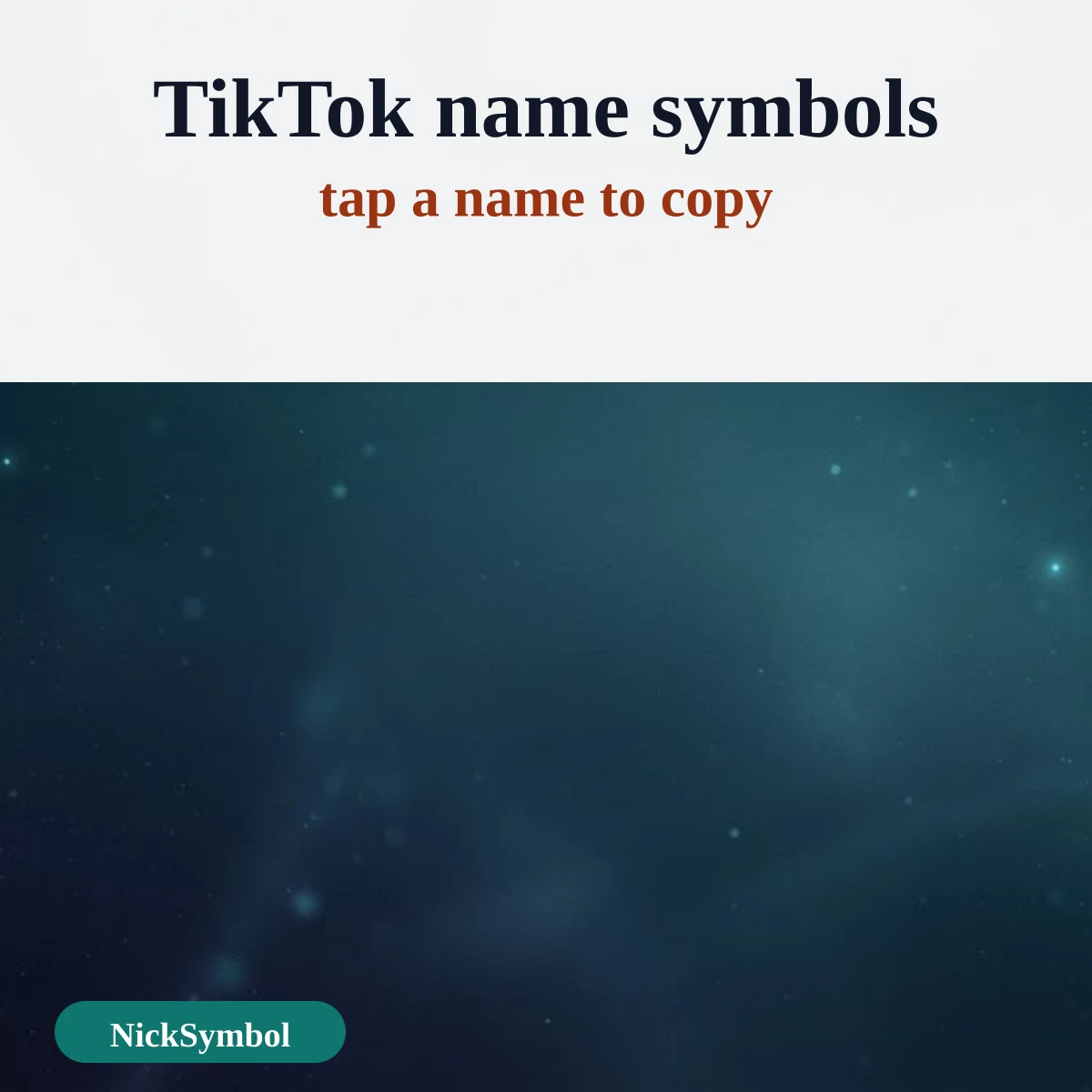 TikTok Name Symbols — ◤ Your Name ꔪ and Stylish TikTok Names