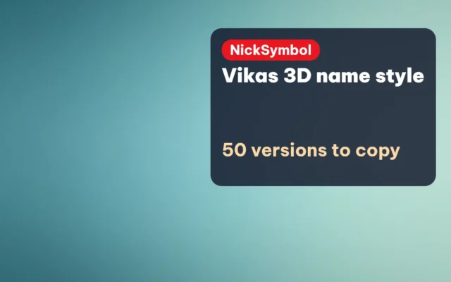 Vikas 3D Name Style — Stylish Vikas Names for Instagram